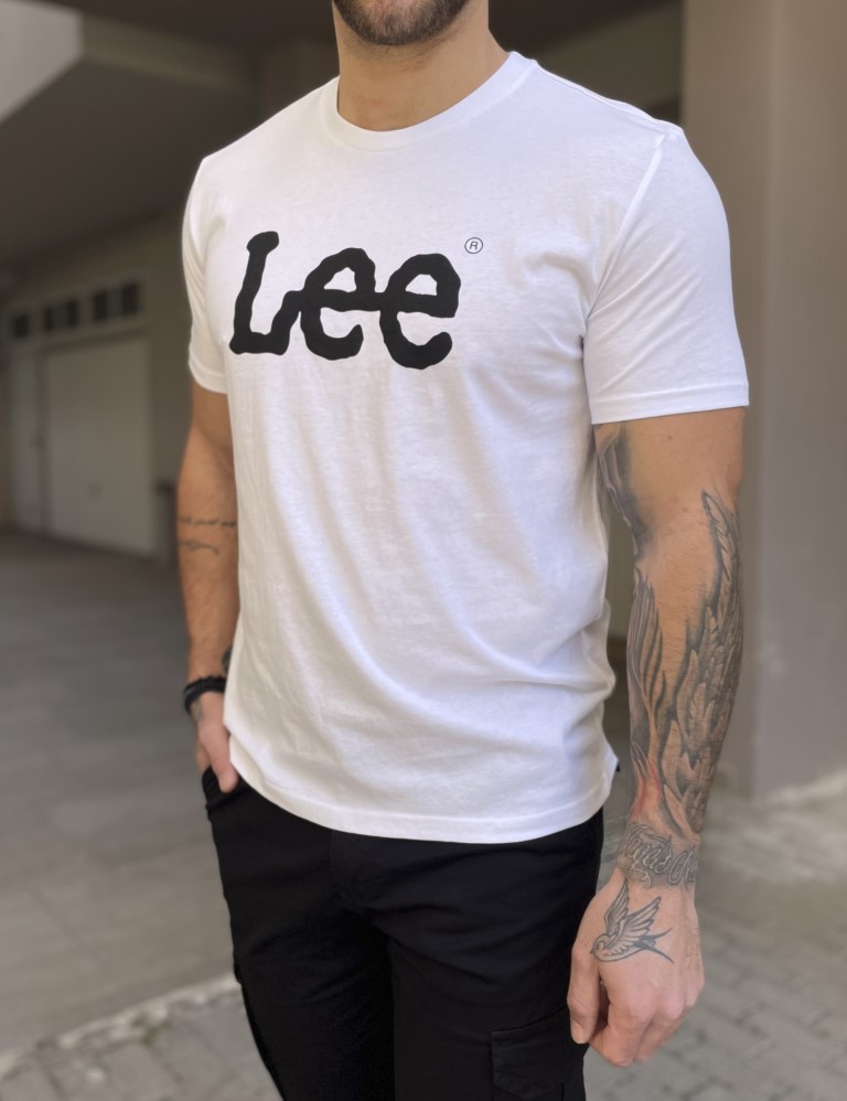 Lee Wobbly Logo Tee ανδρικό μπλουζάκι λευκό L65QAI12 φωτογραφία